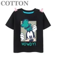 thumbnail image 3 of Nueva camiseta de algodón de moda con animación Goofy, camiseta de verano multicolor informal con estampado de dibujos animados de Disney Mickey para niños, 3 of 5