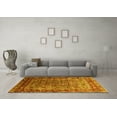 thumbnail image 3 of Ahgly Company Machine Washable Indoor Square Oriental Yellow Industrial Area Rugs, 8' Square, 3 of 4