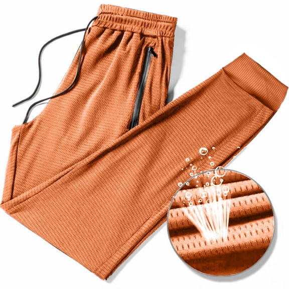 Blmnix Sweatpants Men Trousers for Men Joggers Sweat Pants Baggy Pant Orange Low Waisted Full Slim-Leg Men's Casual Pants,XXXL