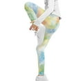 thumbnail image 4 of COEQINE Tie-dye Yellow Green Novelty Girls' Sport Legging Fashion Buttery Soft Yoga Pants for Jogging Running, for 6-7 Years Kids Girls, 4 of 7