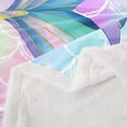thumbnail image 3 of Rainbow Mermaid Throw Blanket Mermaid Tail Fuzzy Blanket Fish Scales Fleece Blanket Ocean Life Underwater Starfish Seashell Print Plush Bed Blanket for Sofa Couch, Throw, 3 of 5