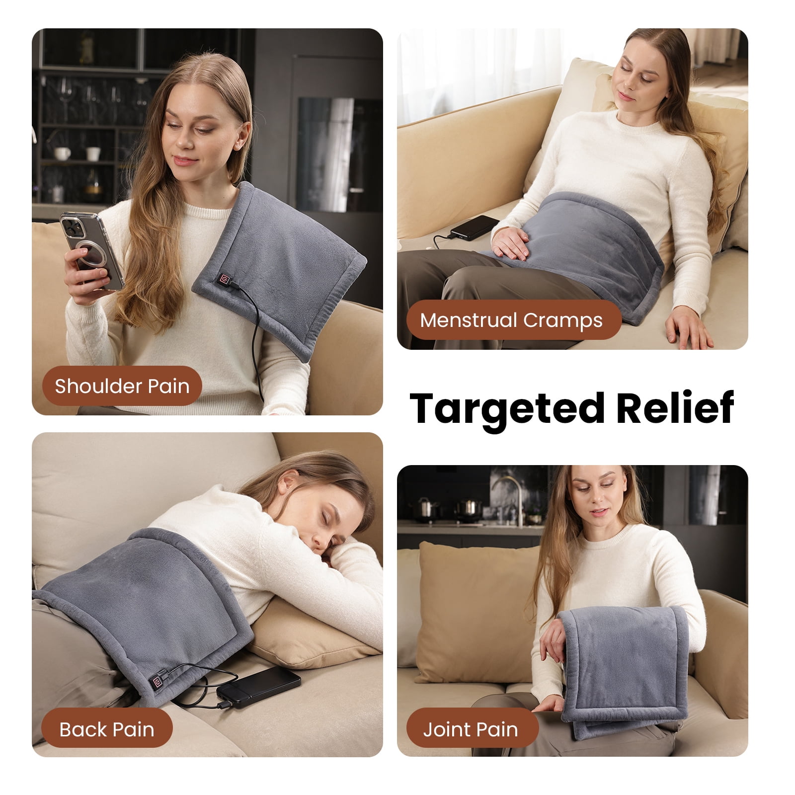 Bob and Brad Weighted Electric Heating Pad for Deep Muscle Pain, Joint Pain, and Spasms, 12"x24"