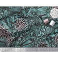 thumbnail image 3 of Soimoi Blue Cotton Jersey Fabric Fish & Leopard Animal Skin Print Fabric by Yard 58 Inch Wide, 3 of 3