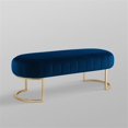 thumbnail image 5 of Posh Living Nicole Miller Orpheus Modern Velvet Bench in Navy Blue/Gold, 5 of 8