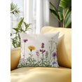 thumbnail image 2 of Outdoor Pillows Waterproof, Spring Flowers Bedding Throw Pillows with Insert for Couch Sofa Bed, Wild Floral Herb Botanical 16x16 Inch Pillowcases Decorative Camping Patio Pillow Set of 1, 2 of 8