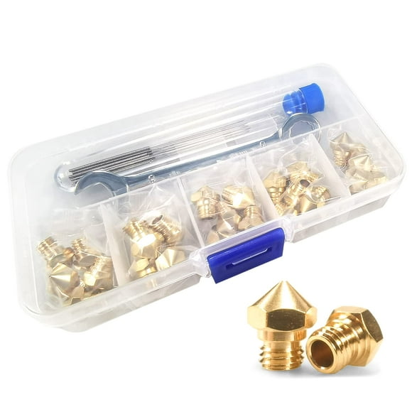 Boquillas de impresora 3D XIFOWE MK10 de 0,2 mm, 0,4 mm, 0,6 mm, 0,8 mm, 1,0 mm, 24 piezas