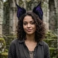 thumbnail image 5 of Hfppkn Plush Bat Ears Headband Gothic Wing Hair Hoop Accessories Purple, 5 of 7