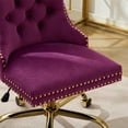 thumbnail image 3 of ENYOPRO Makeup Chair with High Back, Large Velvet Fabric Swivel Task Chair for Home Office, Ergonomic Comfortable Chair, Comfy Chair, Purple, 3 of 6