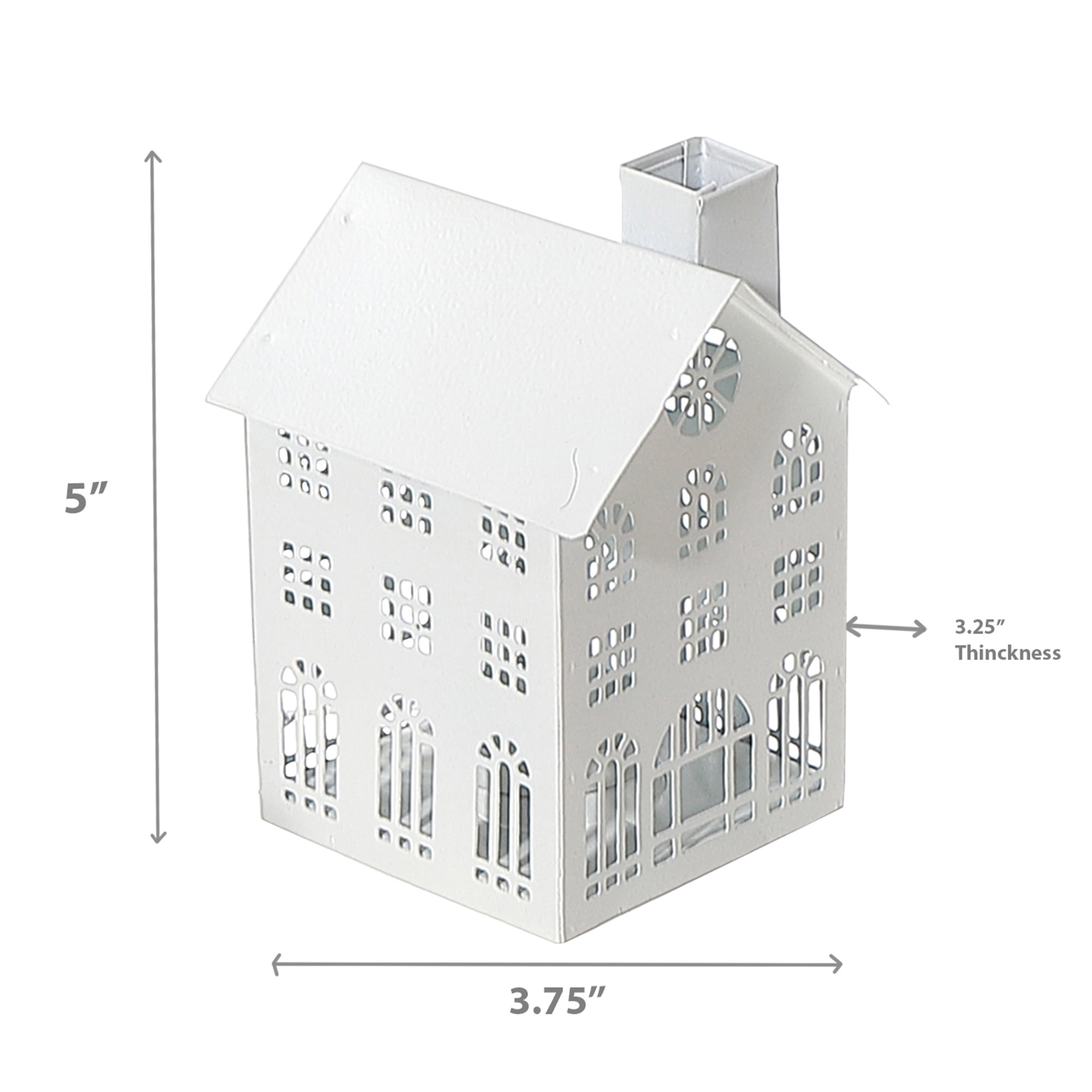 Photophore En Métal Blanc (Petit Modèle) - Lot De 2