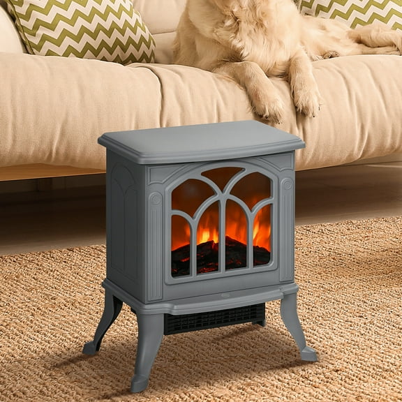 Electric Fireplace Heater – Independent Flame Effect (No Heat Needed), Tempered Glass, 2 Heating Modes, 161-215 sq ft Coverage