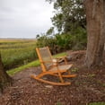 thumbnail image 6 of Outdoor Rocking Chair with Cup Holder, Acacia Wood Patio Rocker, Weather-Resistant Wooden Rocking Chair for Porch, Deck, Patio, and Garden, Tan Finish, 6 of 6