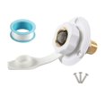 thumbnail image 1 of LEEYNEER RV Water Inlet Connection City Water Fill Inlet Flange Brass with Check Valve RV Water Hose Connector White, 1 of 6