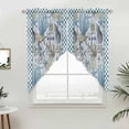 thumbnail image 3 of Blue Beach Coastal Kitchen Window Curtains, Swag Curtains Valance for Bedroom Living Room Bathroom, Nautical Seaside Coral Starfish Rod Pocket Window Treatment Curtain Block Drapes 2 Panels 28"x36", 3 of 5