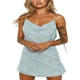 thumbnail image 1 of Women Mini Dress Summer Sleeveless Backless Dress Ruffles Sling Dress, 1 of 6