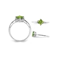 thumbnail image 2 of Solitaire Princess Cut Natural Peridot Ring 0.60 Carat (Ctw) in Sterling Silver for Women, 2 of 5