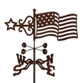 thumbnail image 2 of EZ Vane USA Flag Weathervane — Post Mount, Wind Cups, Antique Copper Finish, Steel with Durable Triple Powder Coating, Handcrafted in USA, 2 of 10
