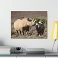 thumbnail image 3 of Black Rhino Couple Black Rhino Troop Print Animal Wall Art Wildlife Canvas Prints Wall Art Ready to Hang Unframed, 3 of 18