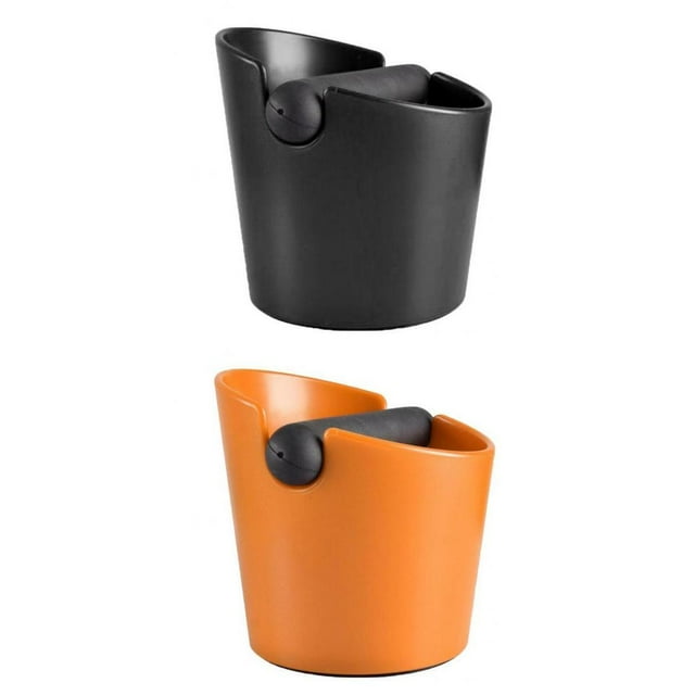 2x Coffee Knock Box Style de café anti bisel Accs Naranja Negro Baoblaze tazón de fuente de golpe de café antideslizante
