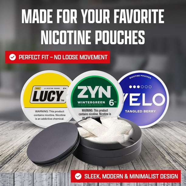 2-Pack Slim Aluminum Zyn Cases - Discreet Nicotine Pouch Holders, Holds 15 Pouches, Ultra Thin