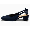 thumbnail image 3 of Womens Chunky Low Heels Bow Slingback Pumps Closed Square Toe Wedding Party Dress Shoes, 3 of 5