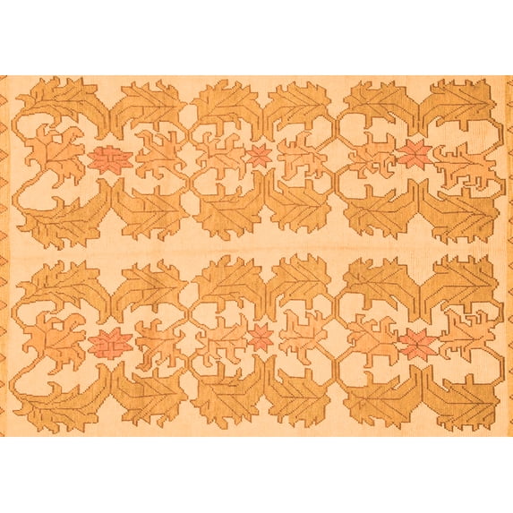 Ahgly Company Indoor Rectangle Abstract Orange Modern Area Rugs, 8' x 10'
