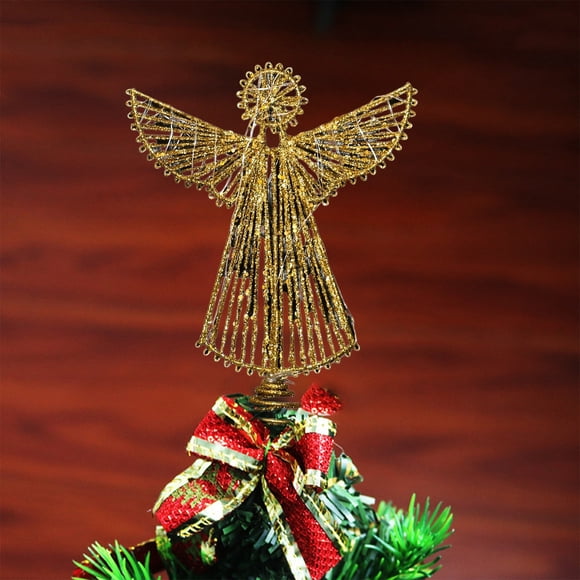 Rvkxad Étoile de Cime d'Arbre de Noël, Décoration de Sommet d'Arbre Éclairée en Fer avec Paillettes, Cime d'Arbre en Métal, Étoile de Noël