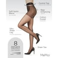 thumbnail image 3 of MeMoi Women's Ultra Sheer 8 Denier Control Top Pantyhose - Womens - Female, Q2, Black, 3 of 12