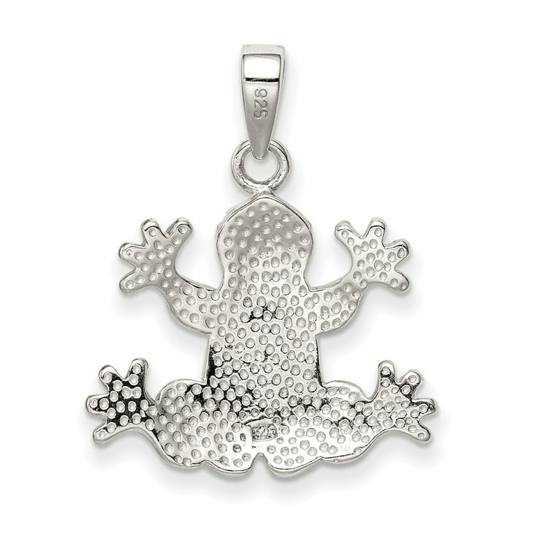 Sterling Silver Blue Inlay Created Opal Frog Pendant Sterling Silver Blue Inlay Created Opal Frog Pendant
