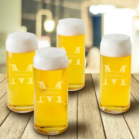 - Personalized Tall Boy Beer Glassses - Set of 7