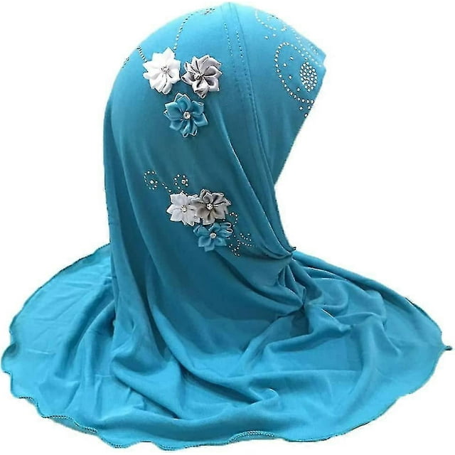 Little Girls Flowers Hijab Soft One Piece Bonnet Hat Arabian Bandana For Acsergery 2-6yrs Gift