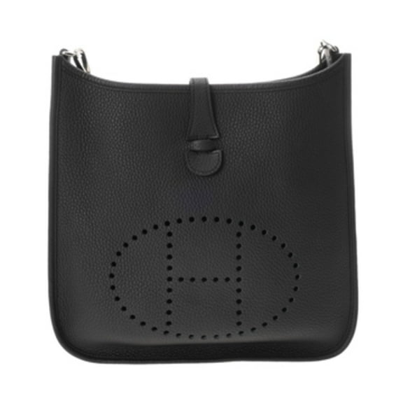 Pre-Owned HERMES Evelyn 3 PM Black N Stamp (around 2010) Unisex Taurillon Clemence... (Good)