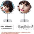 thumbnail image 3 of ASACESCU Vanity Mirror Makeup Mirror with Stand, Double Sided 1X 3X Magnifying Mirror,Tabletop Magnified Vanity Mirror with 360°Rotation for Bedroom or Bathroom 4 Inch, Sliver-127, 3 of 5