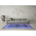 thumbnail image 3 of Ahgly Company Machine Washable Indoor Square Oriental Blue Industrial Area Rugs, 6' Square, 3 of 4