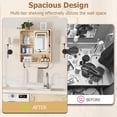 thumbnail image 5 of Vecenuy Modern Bathroom Wall Cabinet with Mirror, over-The-Toilet Storage & Towel Bar, Sliding Door, 3 Lighting Modes & Adjustable Brightness, Natural Oak, 5 of 8
