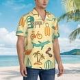 thumbnail image 4 of Travel Symbols Mens Hawaiian Shirt Short Sleeve Casual Button Up Tropical Summer Beach Shirt, 4 of 9