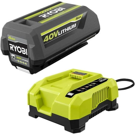 RYOBI 40 Volt Lithium-Ion 4.0 Ah Battery and Rapid Charger