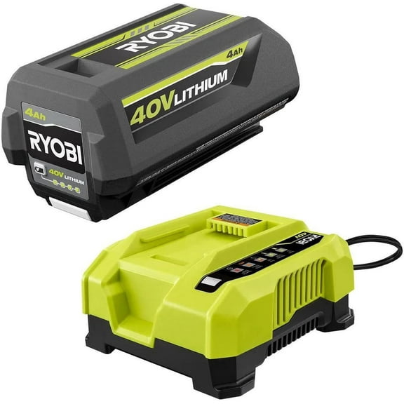 RYOBI 40 Volt Lithium-Ion 4.0 Ah Battery and Rapid Charger