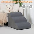 thumbnail image 3 of 3 Tiers Dog Ramp and Stairs for Beds Or Couches - Non-Slip Sturdy Pet Steps - for Small Dogs to get on High Bed, 3 of 9