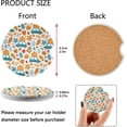 thumbnail image 3 of GZHJMY Thanksgiving Pumpkin Car Coaster for Cup Holders, 2 Pack Absorbent Ceramic Car Universal Vehicle Non-Slip Car Cup Holder Coaster Cup Coasters, 3 of 6