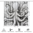 thumbnail image 2 of 4Pcs Old Octopus Shower Curtain Sets, Retro Nautical Map Ocean Animal Bathroom Set with Shower Curtain, Toilet Lid Rug, Non-Slip Rugs and Bath Mat Decor, 2 of 8