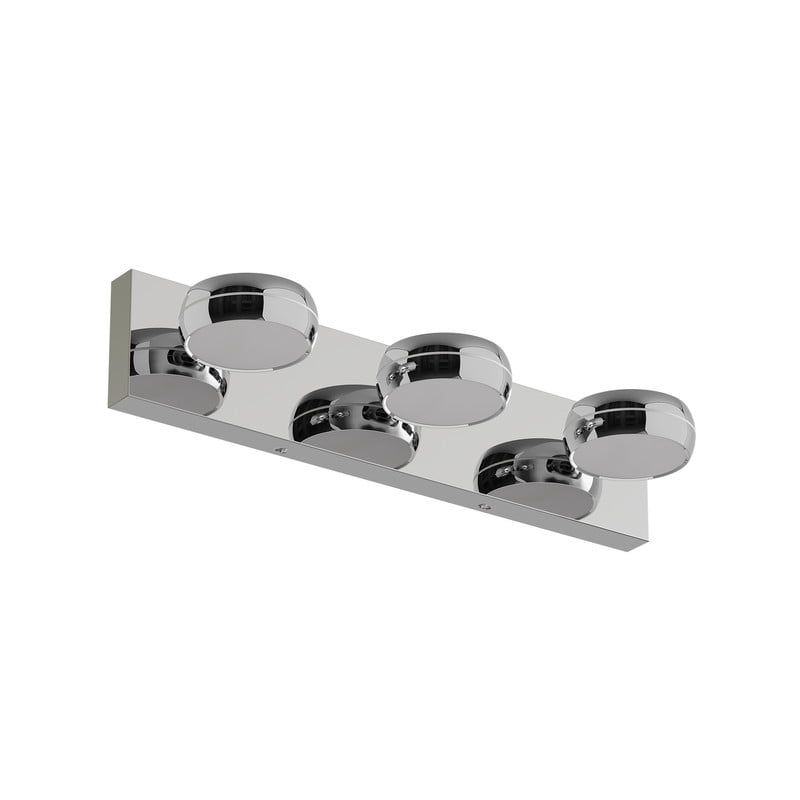 TICOZE 20 Inch 3-Light Modern Chrome LED Vanity Light Bar, 18W Energy-Efficient Bathroom Mirror Lighting Fixture with Cool White Illumination