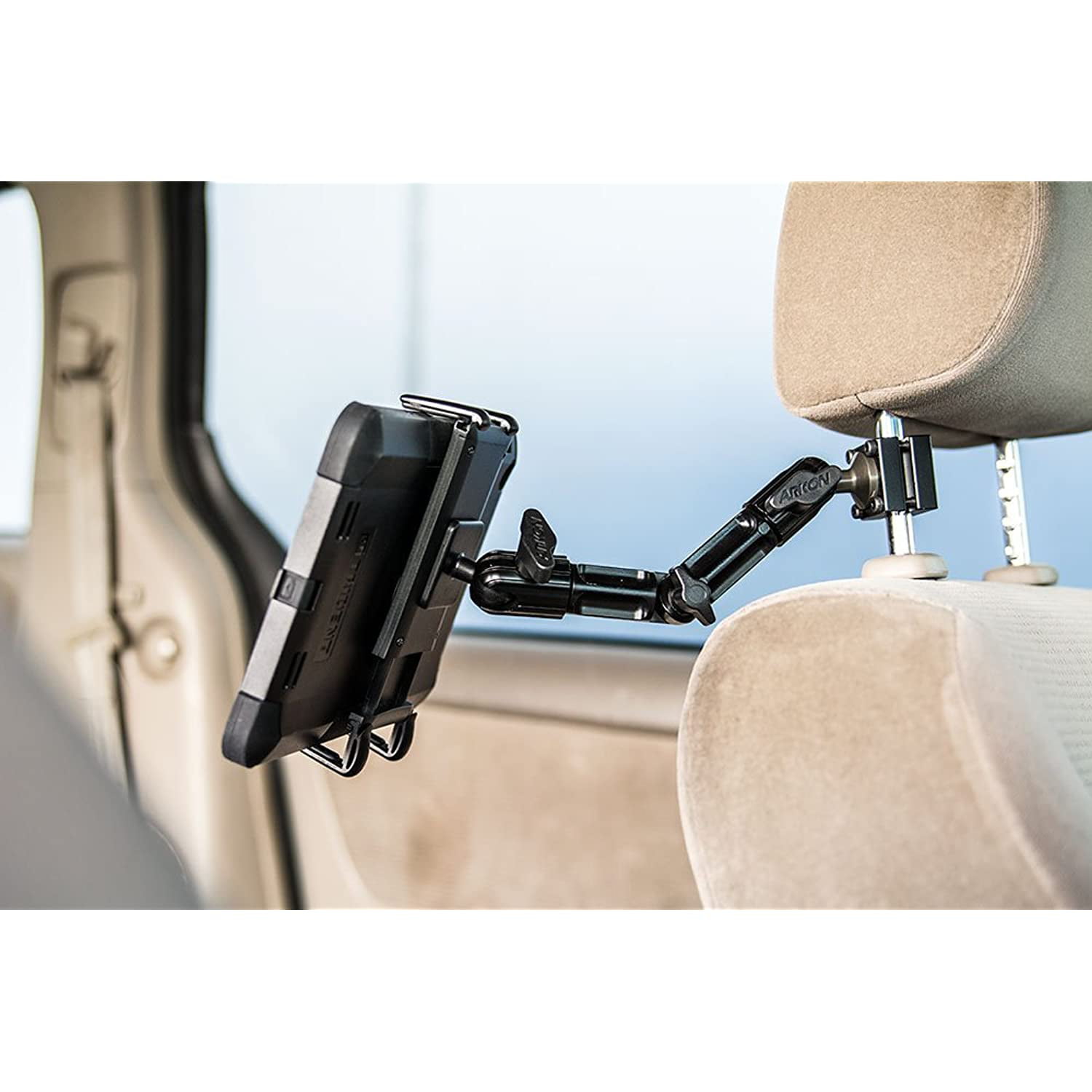 Arkon Phone and Midsize Tablet Car Headrest Mount for iPad Mini iPhone X 8 7 6S Plus iPhone 8 7 Retail Black