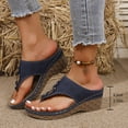 thumbnail image 3 of Dakaela Orthopedic Sandals for Women 2026 with Arch Support Wedge Platform Flip Flops Non Slip Wide Width Casual Dressy Summer Beach Shoes Navy Size 7, 3 of 7