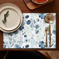 thumbnail image 5 of Floral Bloom Table Mats Set of 4, Wrinkle Free Heat Resistant Flax Placemats with Butterfly and Bee Pattern for Rustic Dining, 5 of 6