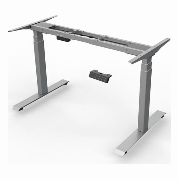 Boss Office Products Motorized Standing Metal Desk Base in Silver