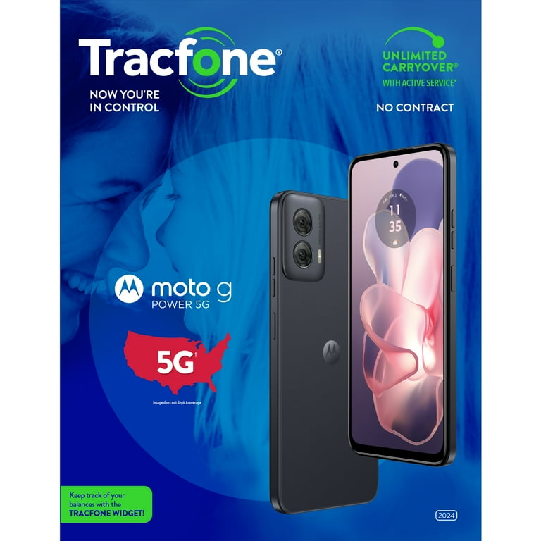 Tracfone Motorola moto g Power 5G (2024), 128GB, Black - Prepaid