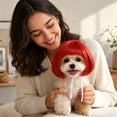 thumbnail image 3 of Funny Pet Wig Costume Hairpiece, Adjustable Short Bob Dog Wig for Small Dogs and Cats, Cosplay Dress Up Hair Accessories for Halloween Christmas Party, 3 of 4