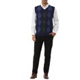 thumbnail image 2 of MODA NOVA Big & Tall Men's Casual Argyle Vest Sweater Slim Fit Knit Pullover Navy LT, 2 of 5