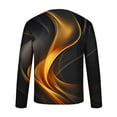 thumbnail image 5 of Blusas y camisas de manga larga con cuello redondo para hombre, blusa informal de manga larga con cuello redondo y estampado., 5 of 5