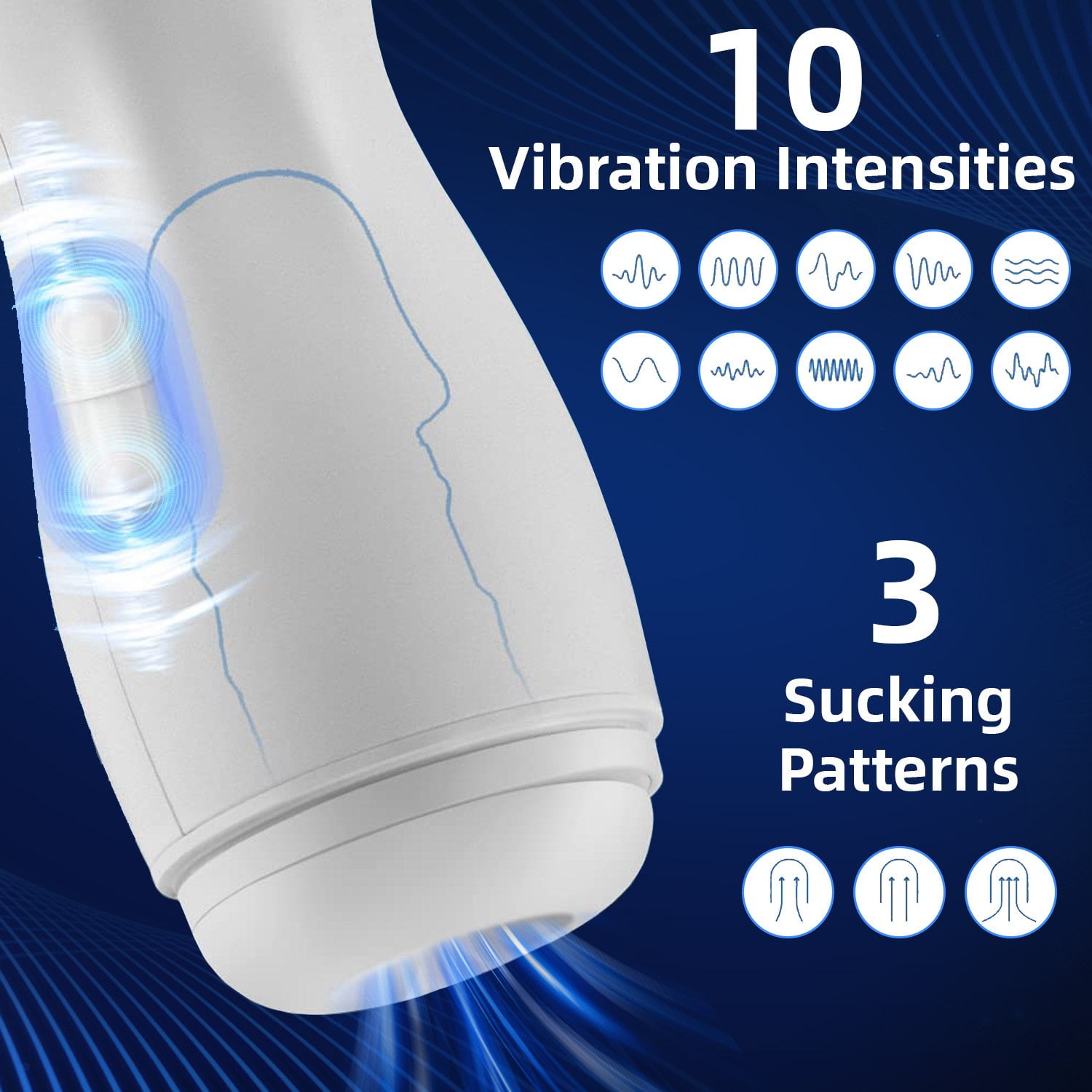 Automatic Male Masturbator,Amovibe Male Masturbators Cup with 3 Thrusting & 10  Vibration Modes,Sex Toys for Men with Heating Function, Automatic Stroker  for Men 